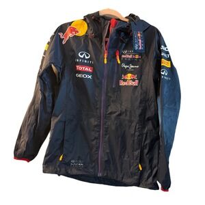 Red Bull Racing Infiniti Pepe Jeans F1 Team Jacket Navy Blue Hooded New Sz Small